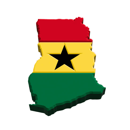 Map of Ghana — V-UK delivers to all 16 regions nationwide